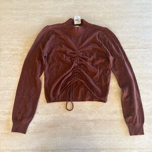 Nordstroms Chriselle Lim brown cinch sweater brand new with tags size XS